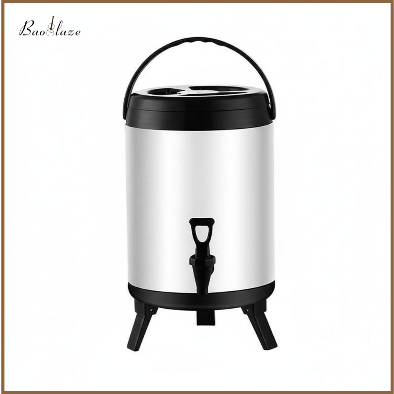 เครื่องครัวและอุปกรณ์บนโต๊ะอาหาร Baoblaze Stainless Steel Thermal Barrel Double Wall Insulation Hot and Cold Drink Dispenser Leak-Resistant Design Commercial Tea Urn for Caterers, Workplaces ราคา 4,882 บาท*ส่งฟรี