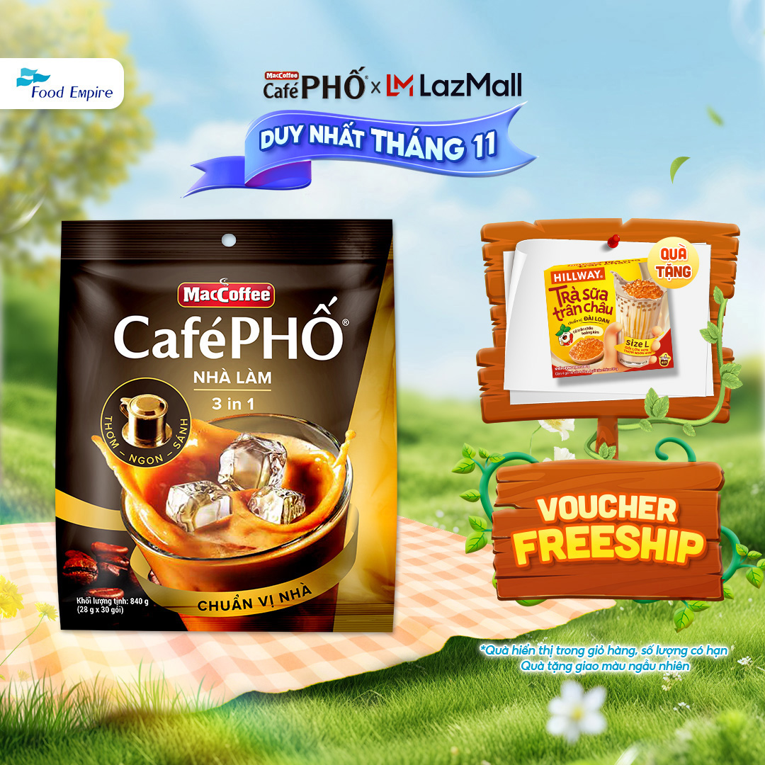 Túi Cà phê Phố Nhà làm - MacCoffee (túi 30 gói x 28g)