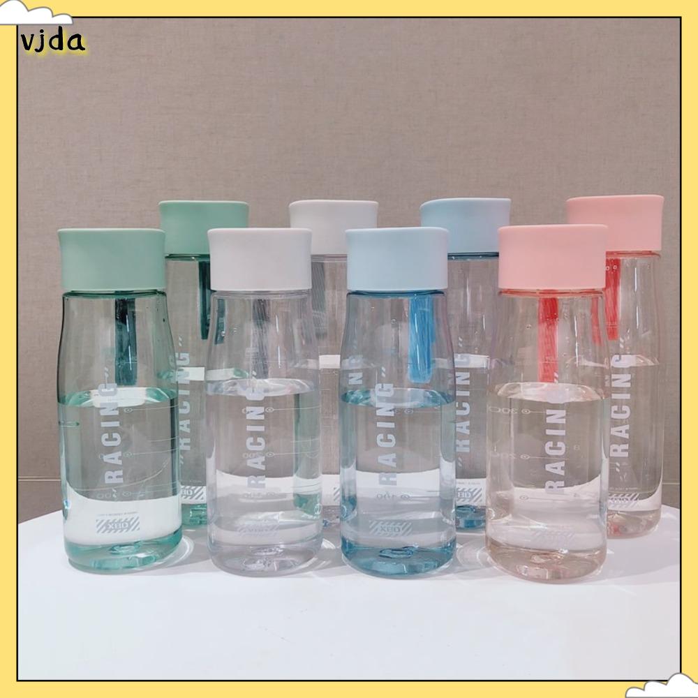 VJDA Nhựa Chai nước Dung tích lớn 550/650ml Chống rò rỉ Chai nước trong suốt Tái sử dụng Có dây đeo tay cầm Cốc nước thể thao Thể thao ngoài trời