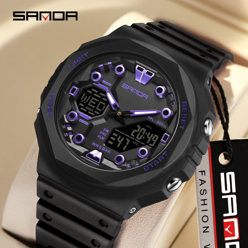 Sanda Large Dial Multifunctional Trendy Urban Outdoor Waterproof Sports Men's Watch SD6200-4 ราคา 287 บาท*ส่งฟรี