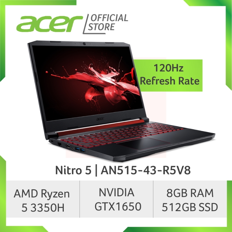 Acer Nitro 5 AN515-43-R5V8 NEW 120Hz Refresh Rate Gaming laptop with AMD Ryzen 5 processor and GTX 1650 Graphics