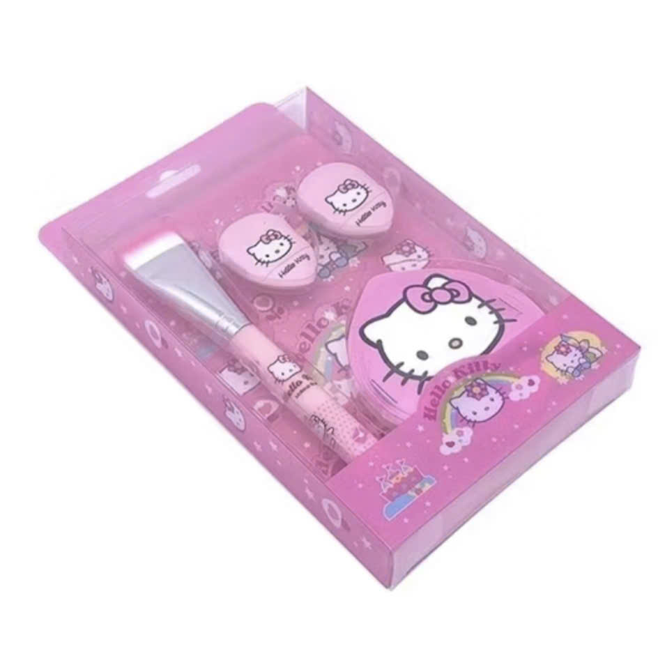 SET CỌ MÚT HELLO KITTY XINH XẮN, DỄ THƯƠNG, GIÚP TRANG ĐIỂM NHANH GỌN, LỚP NỀN TỰ NHIÊN MỊN ĐẸP MỖI NGÀY