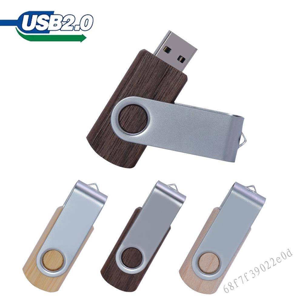 Ổ đĩa flash USB có thể xoay bằng gỗ 4GB-128GB để lưu trữ dữ liệu