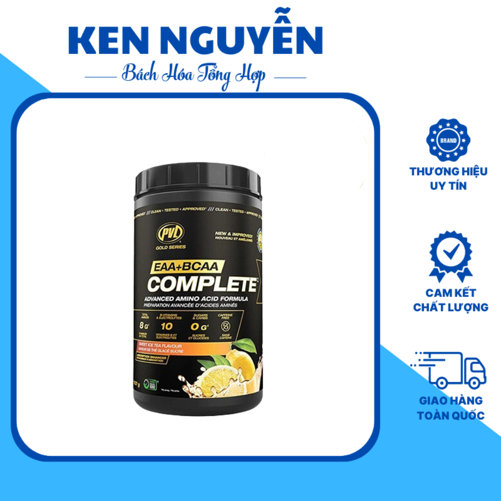 Bột điện giải phục hồi và phát triển cơ bắp PVL EAA+BCAA Complete, 30 Servings nhập khẩu Canada