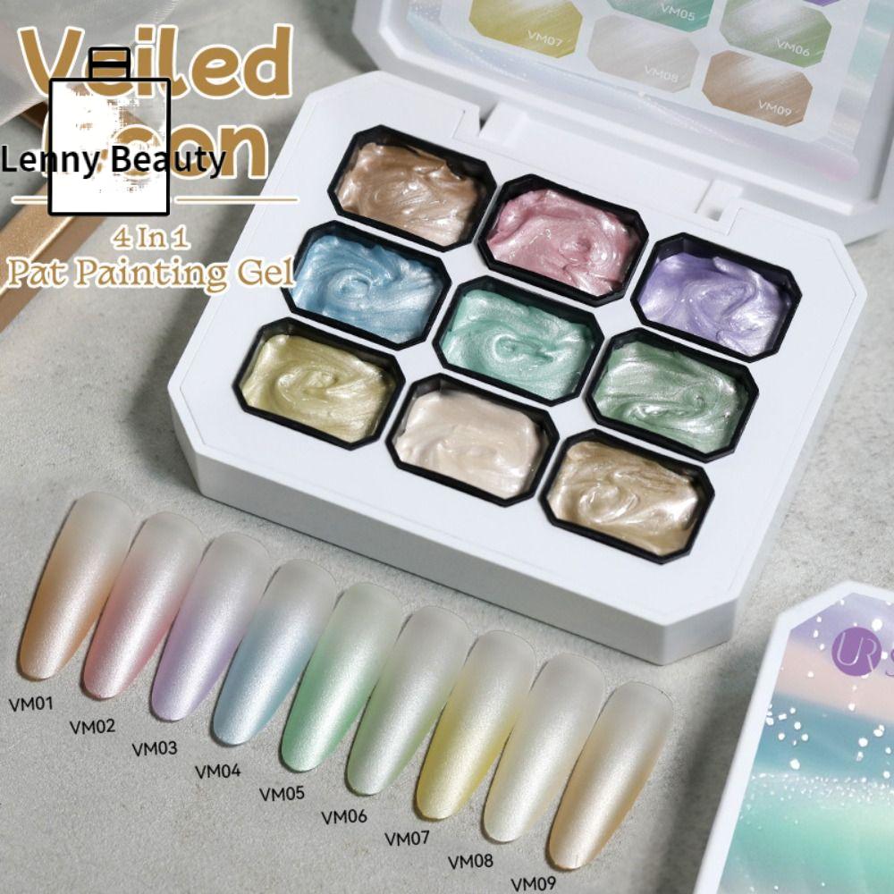 LENNY Móng tay kiểu Pháp Sơn móng tay gel ombre 4 trong 1 Pat 9 màu Độ bão hòa cao Gel vẽ tranh gradient Đầy màu sắc Tinh tế Gel làm móng Phụ nữ