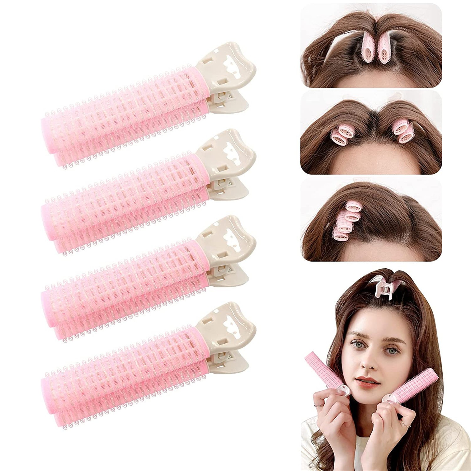 Đôi Headband 10pcs Volumizing tóc gốc Clip Con lăn sóng tóc xù Clip dụng cụ tự uốn tóc tự nhiên Tóc Xù Clip dài/Ngắn Tóc gốc Lift công cụ tạo kiểu & thiết bị