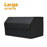 Car Trunk Boot Storage Vehicle Organizer and Shoes Storage Box Foldable and Collapsible Auto Bag Trunk Storage Organizer Box with Lid Portable Multipurpose Collapsible Foldable Storage Bag Car Trunk Tool Box Car PU Leather Trunk Storage Organizer Box