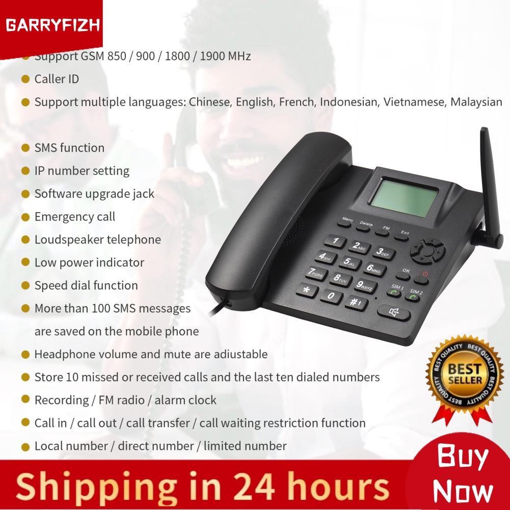 GARRYFIZH โทรศัพท์พื้นฐานไร้สาย GSM 850/900/1800/1900 ขนาดใหญ่ความจุ 3000mAh แบตเตอรี่โทรศัพท์ตั้งโต๊ะวิทยุ FM MP3 ฟังก์ชั่น ราคา 1,173 บาท*ส่งฟรี