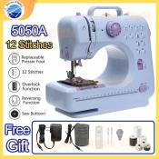 Portable Heavy Duty 12-Stitch Electric Sewing Machine with Pedal