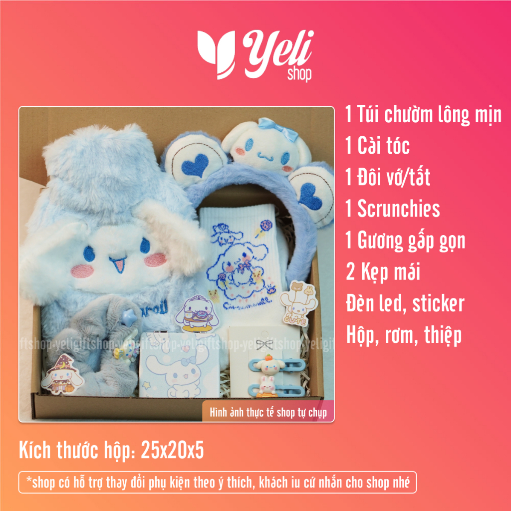 Set Quà Cinnamoroll Tặng Sinh Nhật Bạn Bè Người Thân Người Yêu Hộp Quà Cinnamoroll Tặng Bé Gái Xinh Xắn Đáng Yêu