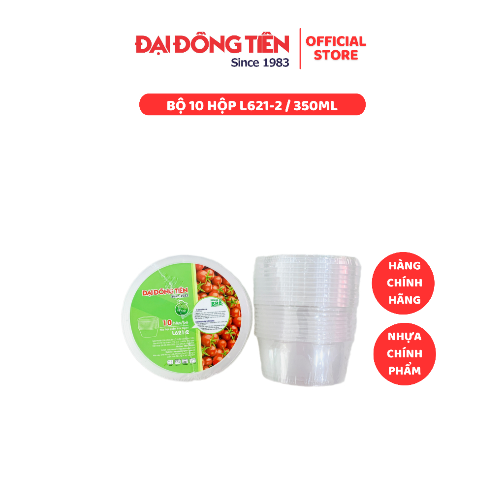 10 Hộp Nhựa Tròn Siêu Mỏng Có Nắp 350ml