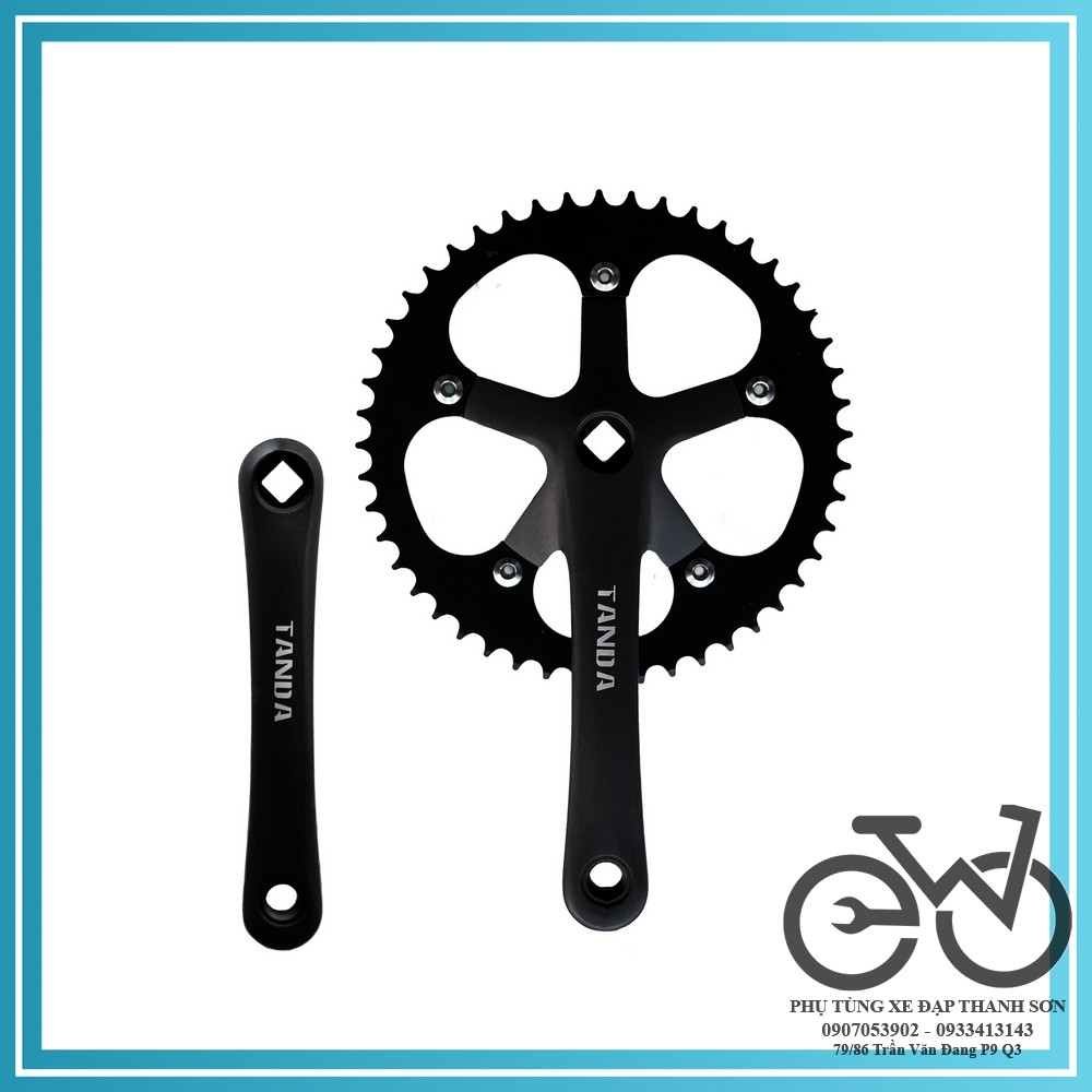 Bộ đùi đĩa nhôm 48 răng 1 tầng, Đùi đĩa xe đạp Fixed Gear