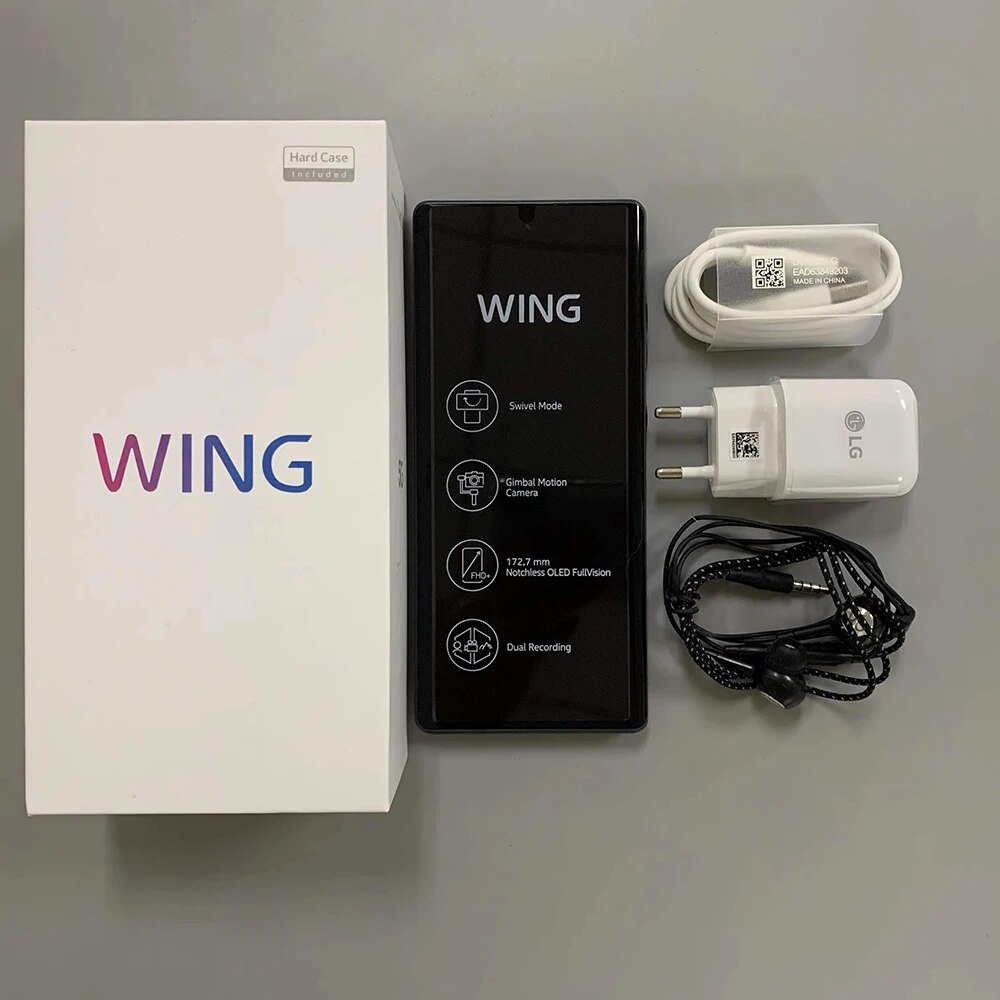 PIVBE LG WING LMF100N LMF100VM 5G โทรศัพท์มือถือ หน้าจอ OLED 6.8 นิ้ว RAM 8GB ROM 128GB/256GB 64MP 32MP NFC โทรศัพท์มือถือ Android QIVBO