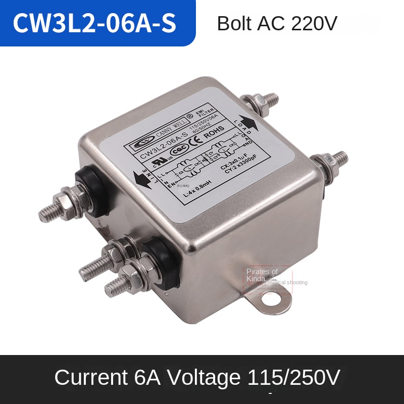 CW3L2-6A-S | Bộ Lọc Nguồn EMI CANNYWELL | Tùy chọn khác: CW3-10A-S, CW3-10A-T, CW3-15A-T, CW3-20A-S, CW3-20A-T, CW3-6A-S, CW3-6A-T, CW3L2-10A-S, CW3L2-10A-T, CW3L2-20A-S, CW3L2-6A-S | 6-20A AC220V Lọc Nhiễu Đơn/Đôi | Ổn Định Nguồn Điện