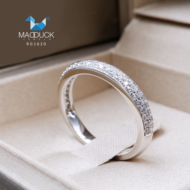 แหวน madduckjewels RG1620 เงินแท้ 925 CZ / โมอิส (Moissanite) / เพชรแลป (Lab Grown) ชุบโรเดียม แต่งงาน แถว ราคา 4,880 บาท*ส่งฟรี