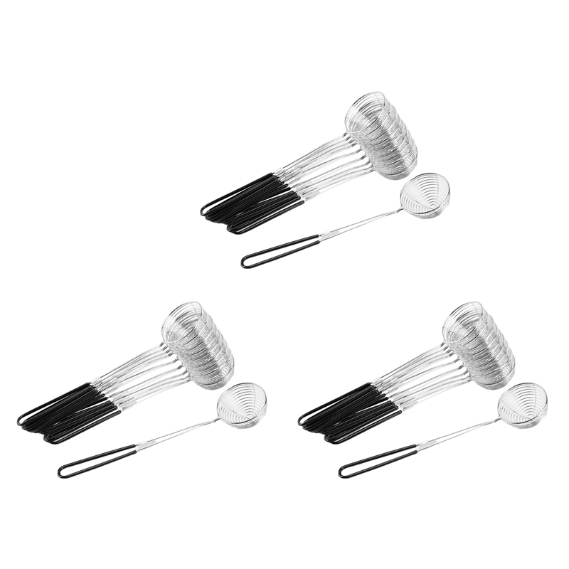 (OFWM) Stainless Steel Colander Sieve,Wire Skimmer Spoon with Handle for Hot Pot Eating Soup Draining and Pearl Food(30 Pieces)