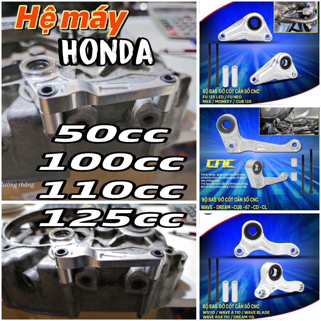 pát cnc đỡ cần số hệ máy honda xe số 50cc 100cc 110cc 125cc