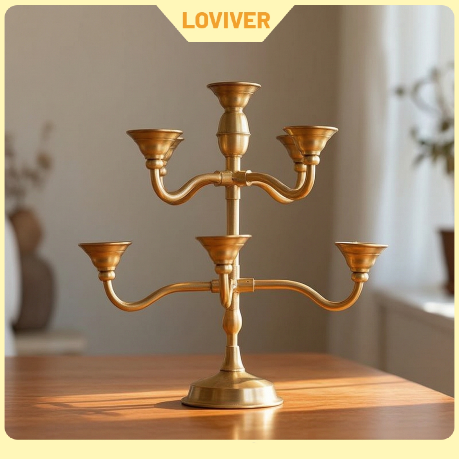 LOVIVER Bronze-Toned Candlestick Holder Headpiece Symmetrical Head Candlestick Multi-Arm Wearable Candelabra Lightweight for Performers ราคา 4,179 บาท*ส่งฟรี