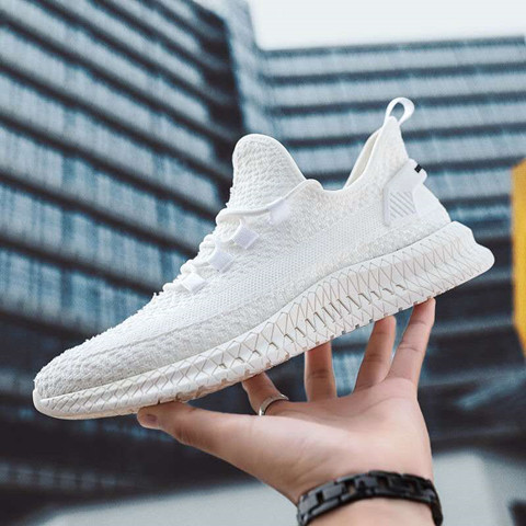 Running Shoes Men's Mesh Sneakers Shoes Trendy Sneaker Versatile Sports Shoes for Men Fly Woven Breathable Black Shoes - 3