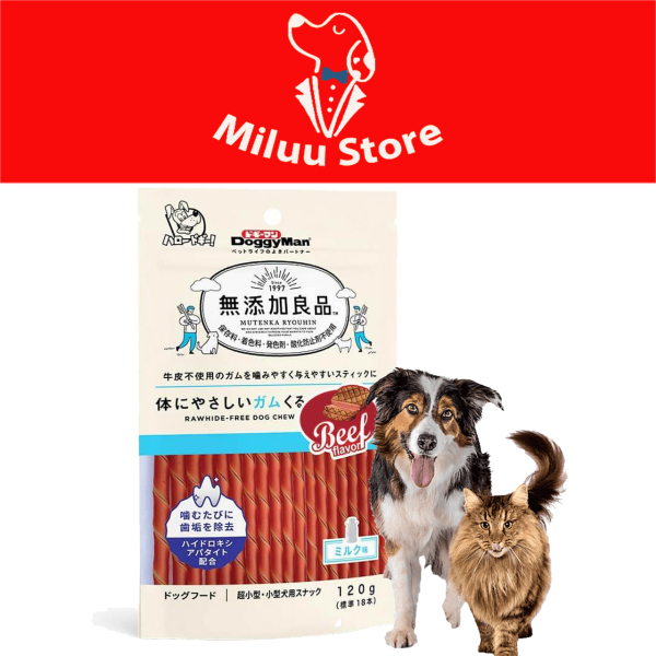 [Bánh Thưởng Cho Chó] Que gặm hương thịt bò dành cho chó Doggy Man 120gr, bánh thưởng cho chó, snack cho chó