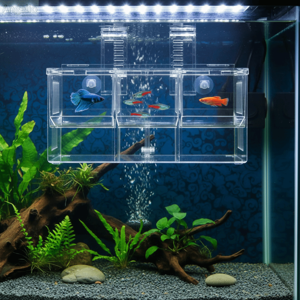 ANGELIO Acrylic Hộp nuôi cá Hai lớp Rất minh bạch Máy ấp trứng Hộp sinh sản Hệ thống treo Hộp nuôi cá chép vân công Nhà trẻ