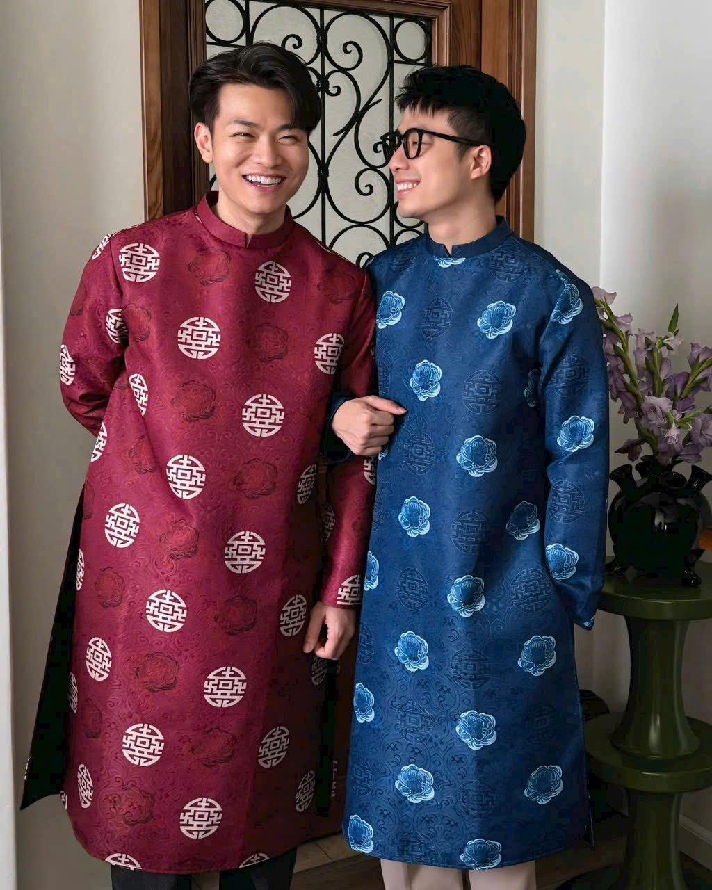  Áo Dài Cách Tân Nam Gấm Dệt Kim Sa Chữ Thọ - Sang Trọng Thanh Lịch Cho Tết Cưới Hỏi Lễ Chùa - Mieso Store 