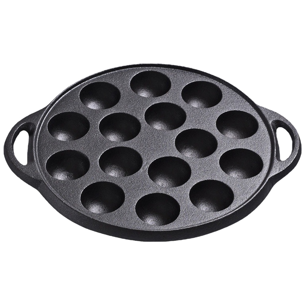 【New Arrival】 Cast Iron Home Cooking Baking Forms Mold Tray 15 Compartment Holes Nonstick Octopus Ball Baking Tray for Baking Cooking