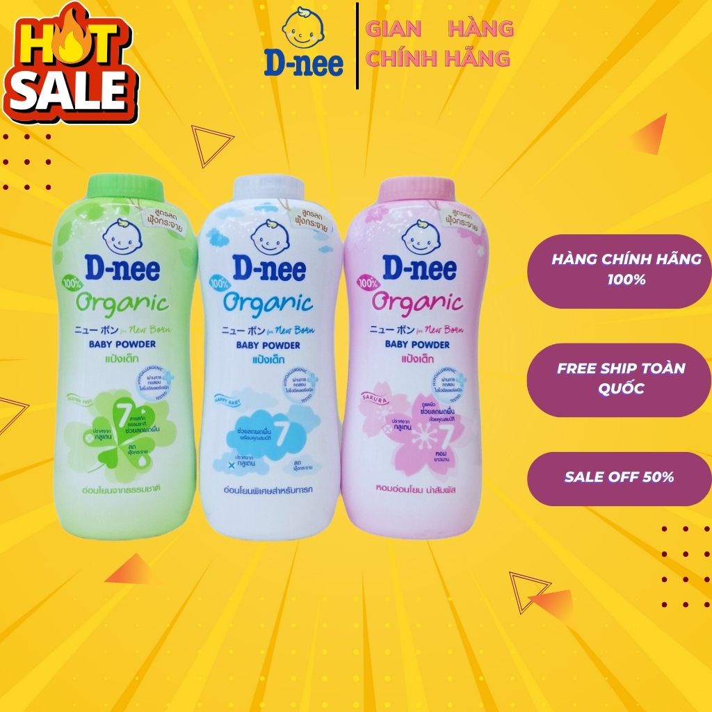 Phấn Rôm DNEE ORGANIC 350g THÁI LAN cho bé !!