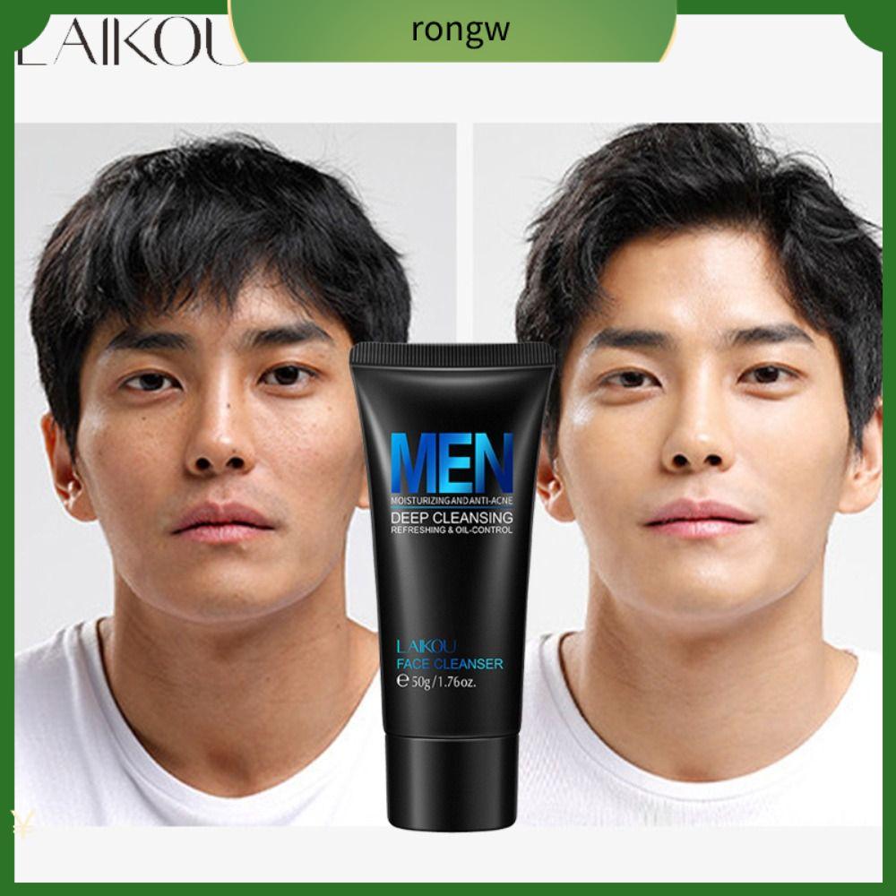 RONGW 50g Sữa rửa cho nam Dưỡng ẩm Rửa Mỹ phẩm tẩ bào chết Kiểm soát dầu Chăm sóc da cho nam