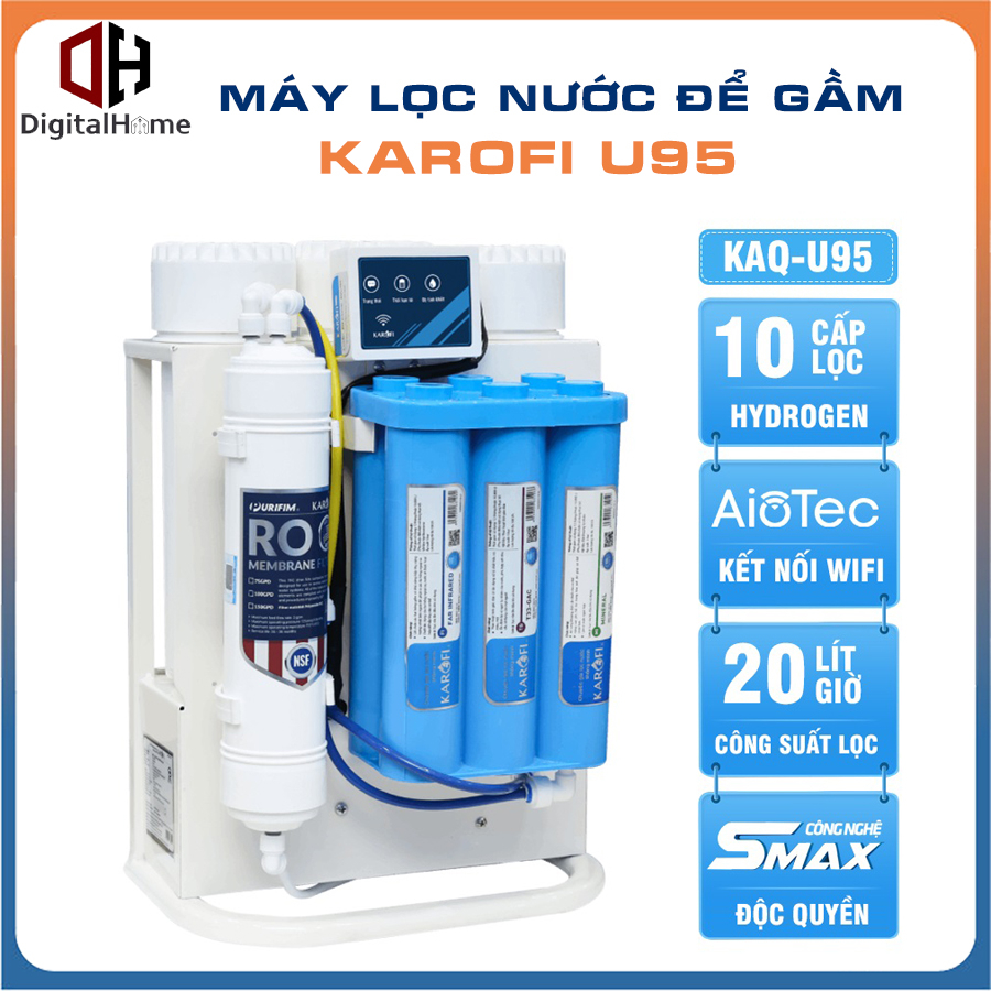 Máy lọc nước karofi kaq-u95, công nghệ aiotec 10 lõi lọc, bh tại nhà 3 năm