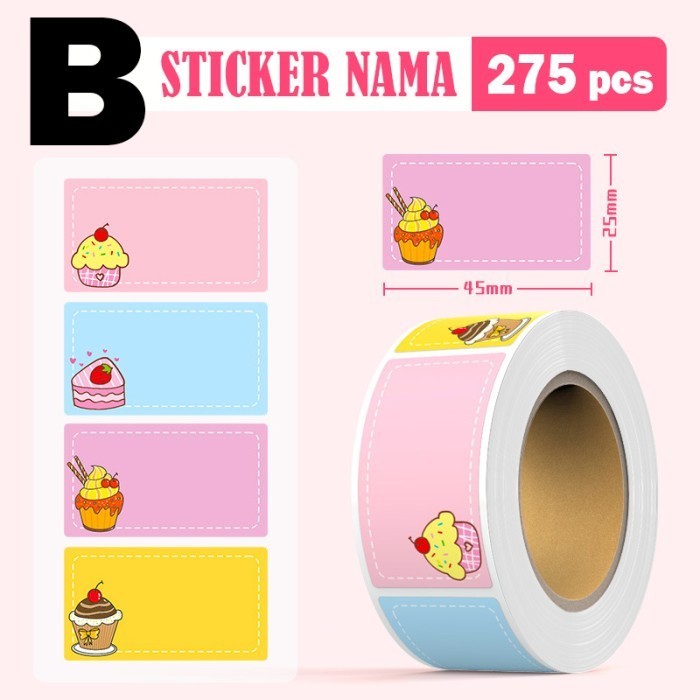 Stiker Label Tag Nama Sampul Buku Jurnal Diary Jar Toples 25 x 45 cm (1 roll / 275 pcs)