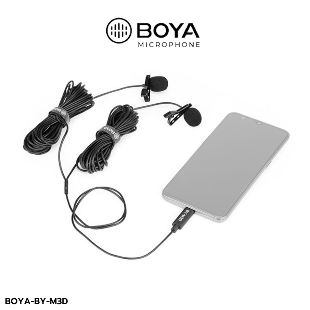 Boya BY-M3D Digital Dual Lavalier Microphones ราคา 1,399 บาท*ส่งฟรี