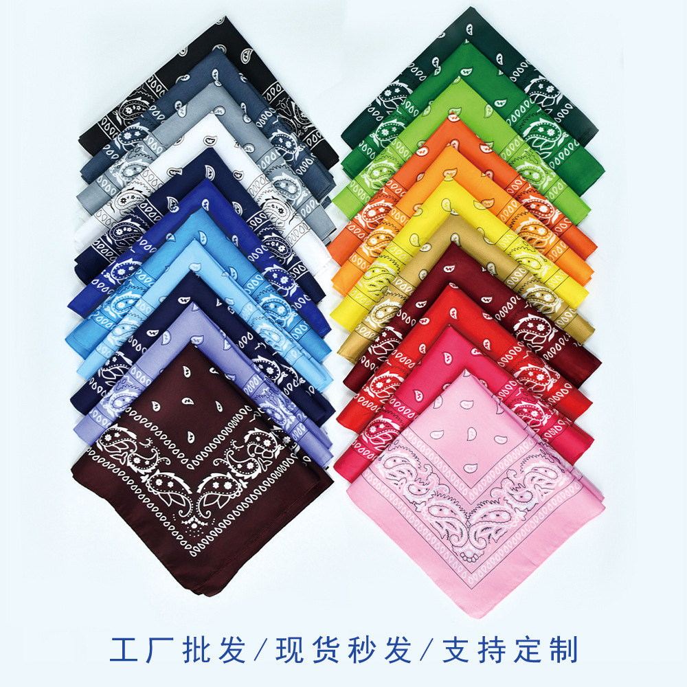 Polyester Paisley Hoa điều khăn quàng vuông hip hop đi xe đạp ngoài trời Bandana Headband tjufum
