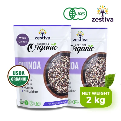 2KG Zestiva Organic White Quinoa, Exp Aug 2024
