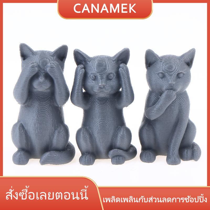 CANAMEK XIMEN ชุดเครื่องประดับภูมิปัญญาแมวสามไม่ใช่รูปปั้นแมวแบบมินิมอลลิสต์ที่มีหูปิดตาที่ปากตกแต่งโต๊ะในบ้านอย่างสร้างสรรค์สำหรับคนรักแมว ราคา 54 บาท*ส่งฟรี