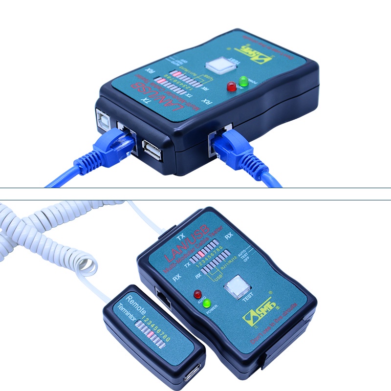 Bộ tester cáp lan + usb - máy test mạng ct-168 đa năng ko kèm pin
