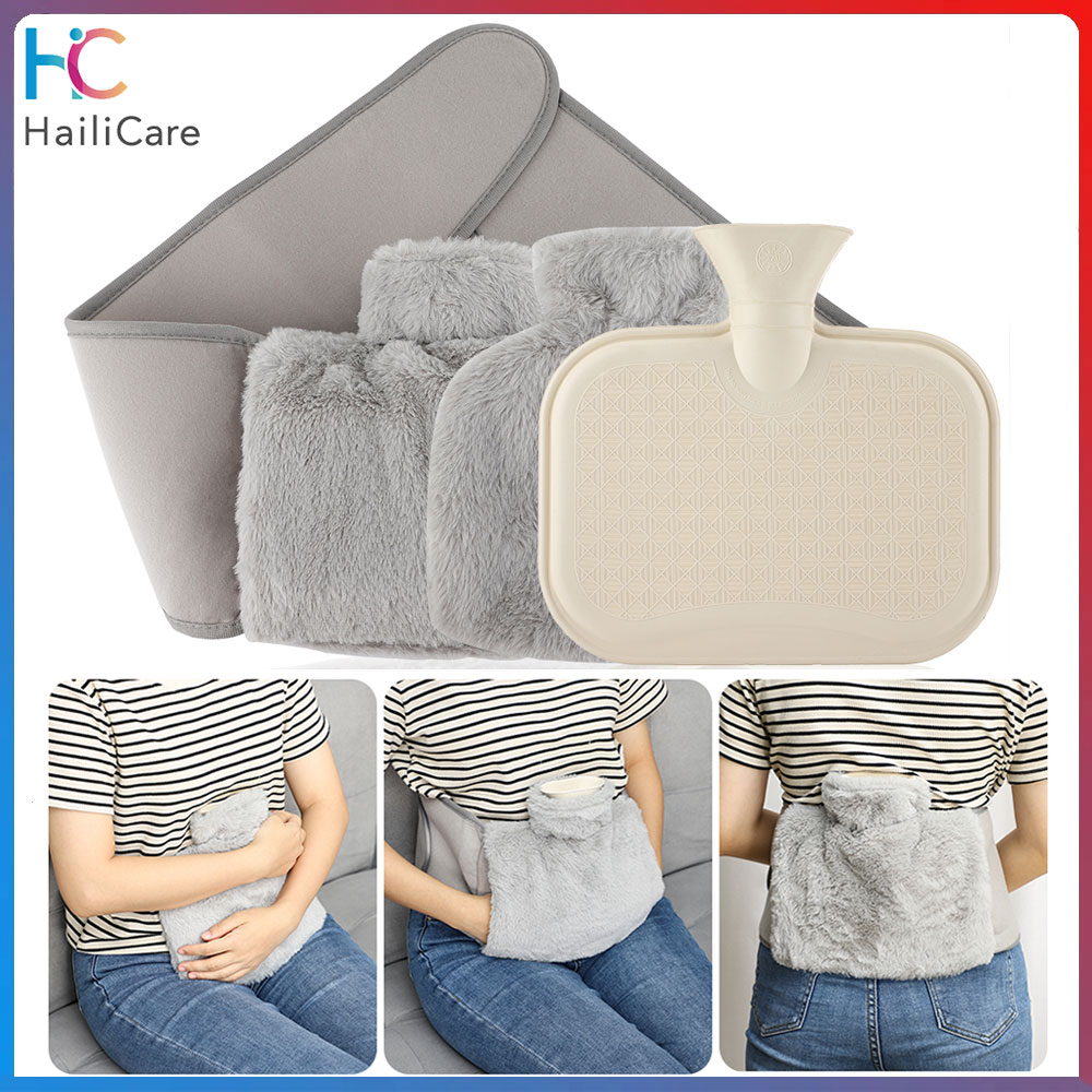 Hailicare Hot Water Bag Reusable Explosion-proof Hand Warmer Therapy Pain Relief Multi-purpose Bag Pack Water Filling Plush Hand Warming Bag Warm Belly Back Feet Home Office Outdoor ราคา 349 บาท*ส่งฟรี