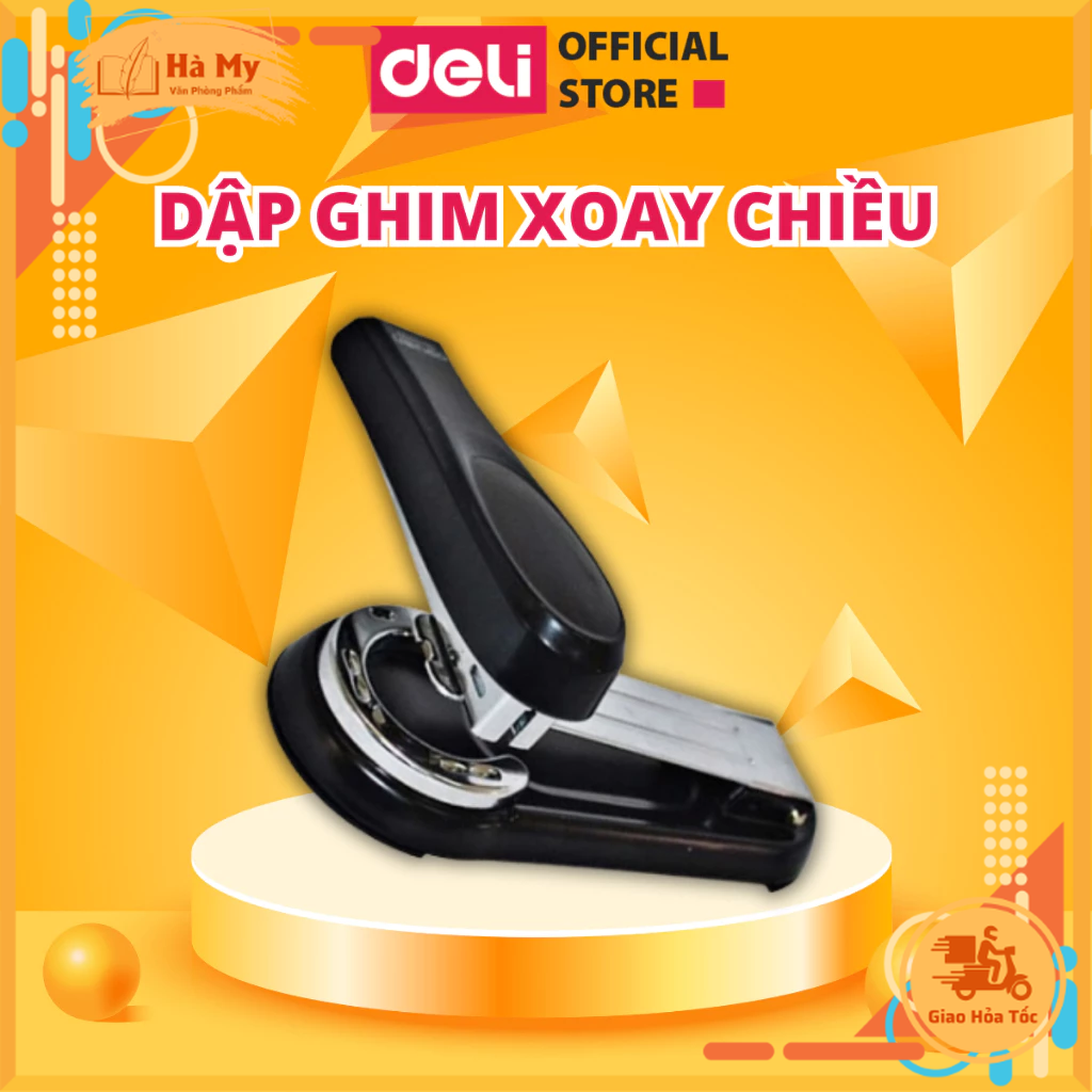 Dập ghim bấm xoay chiều 25 trang deli cao cấp e0333, thiết bị hỗ trợ văn phòng