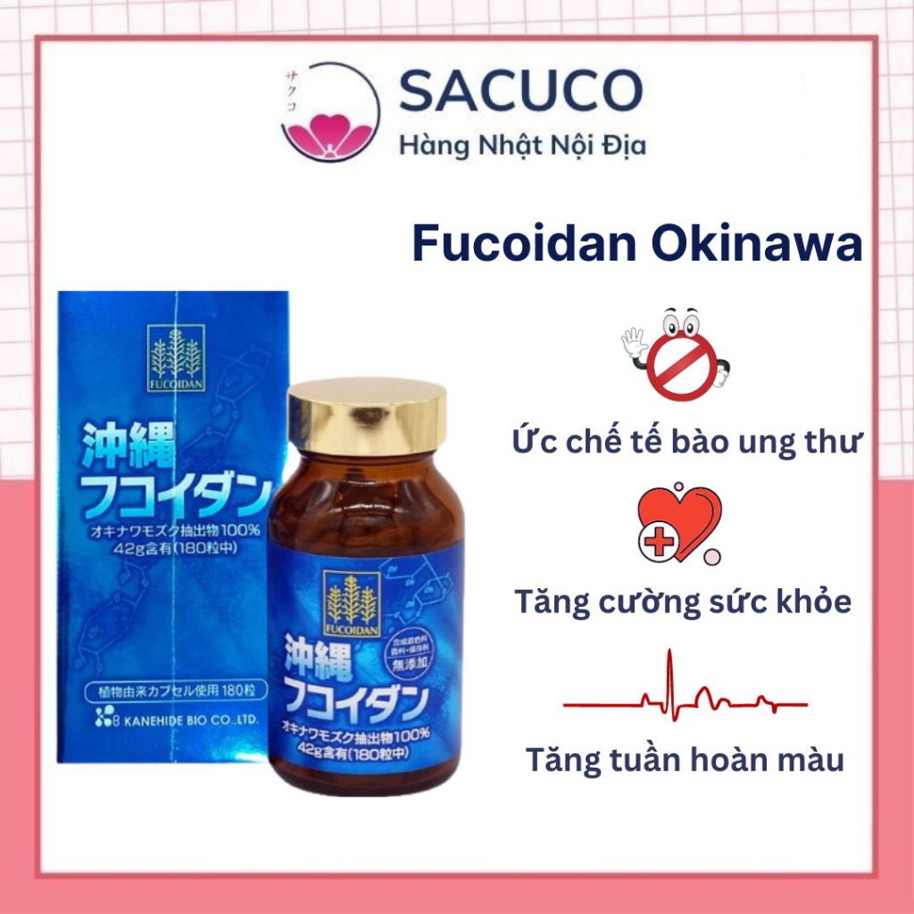 Viên uống Fucoidan Okinawa hỗ trợ ung thư 180 viên Nhật Bản
