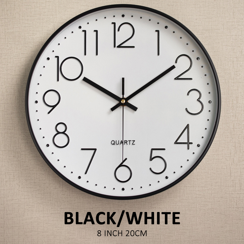 Wall clock Quartz Silent Minimalist Design Non-Ticking 12 Inches 30cm 8 Inches 20cm Jam dinding 挂钟