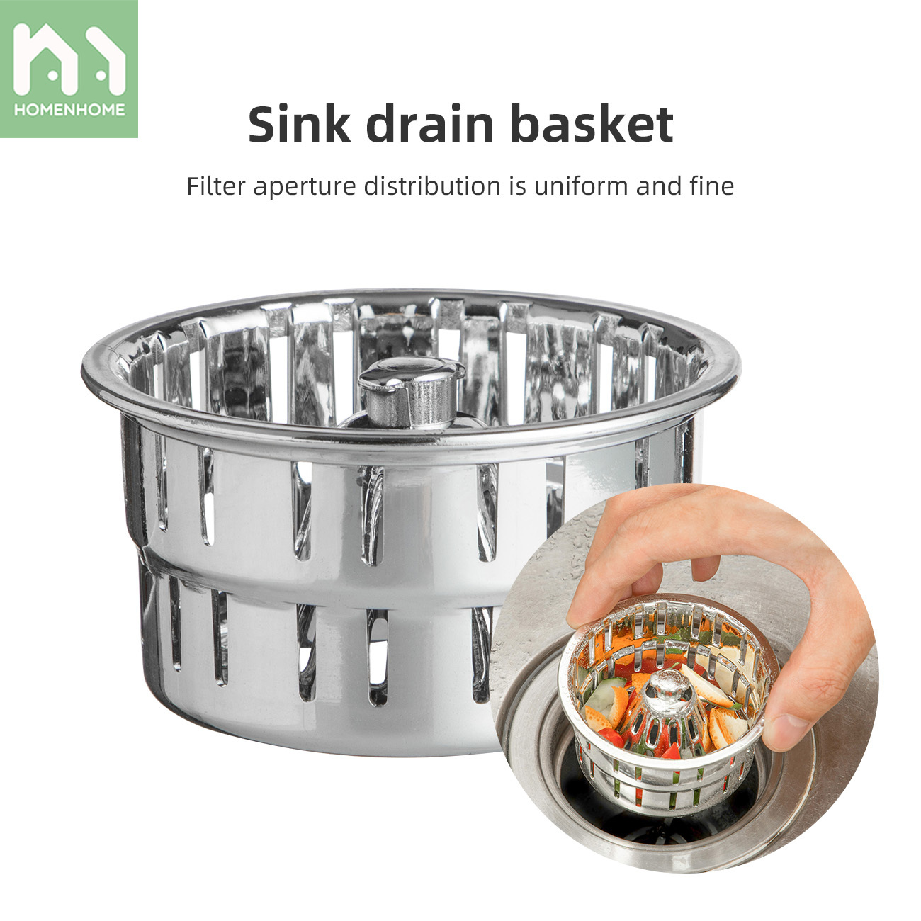 Homenhome Bồn Rửa Nhà Bếp thoát nước Outlet chống chặn thiết bị màng lọc rác