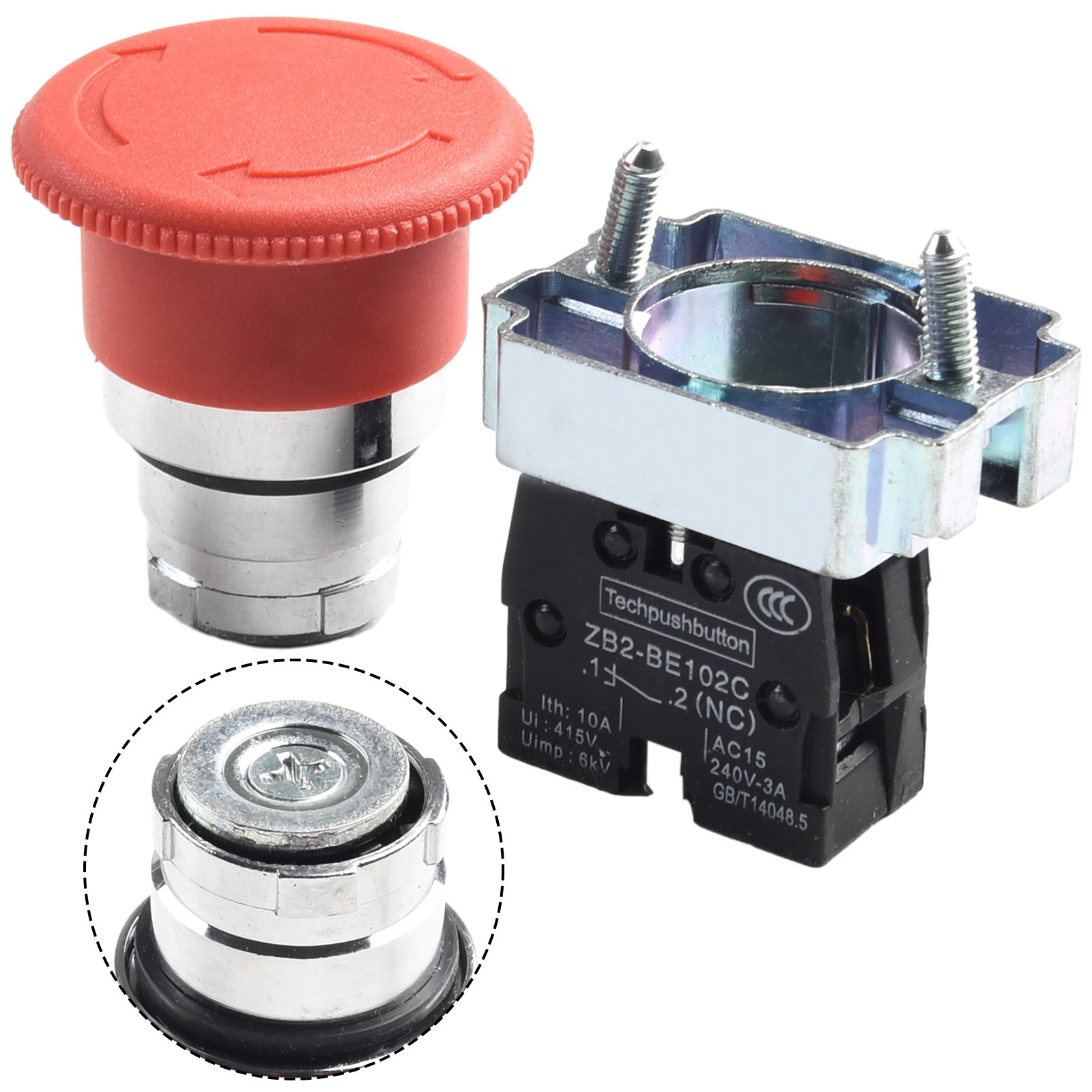 【Eelhoe】 nút bấm màu đỏ công tắc bấm dạng đẩy thiết lập lại quay XB2-BS542 10A 600V IP65 nắp hình nấm [phát hành sản phẩm mới] [hàng tồn kho Lớn]