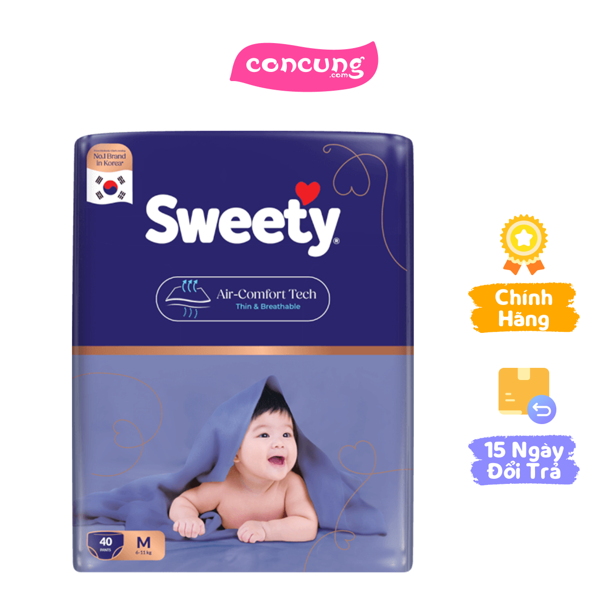 Tã quần Sweety cỡ M 40 miếng