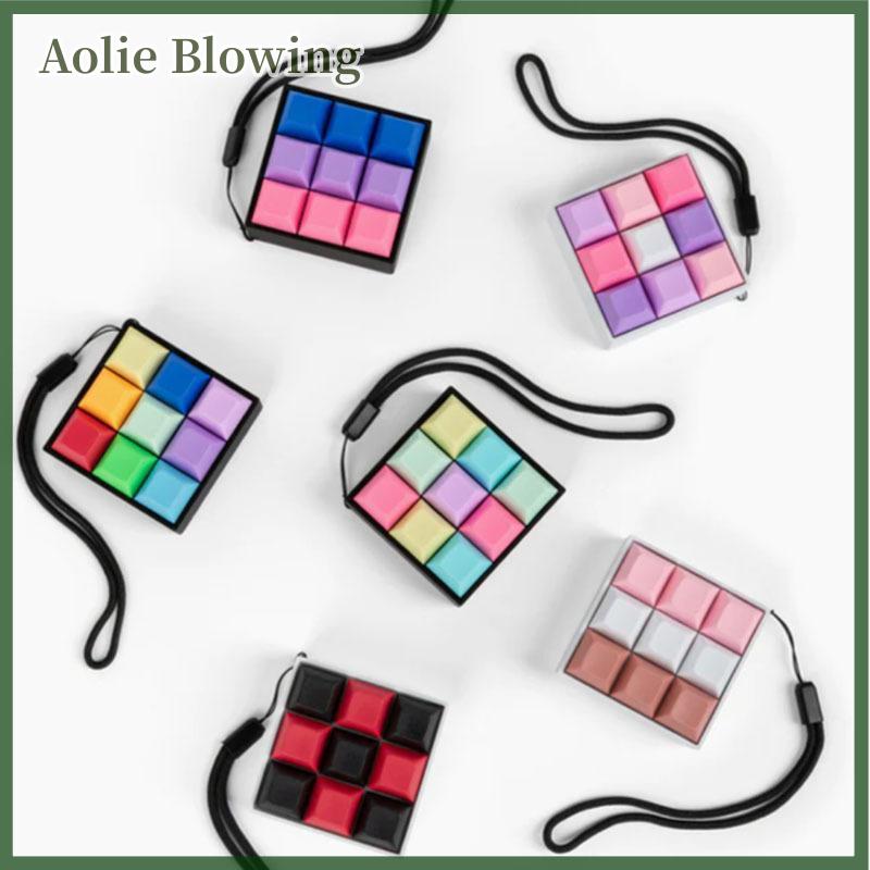 Aolie 9 Phím Xách Tay Bàn Phím Clicker Fidget Keychain Thiết Lập Nút Cho Cảm Giác Căng Thẳng Cứu Trợ Lý Tưởng Cho Văn Phòng Du Lịch Đồ Chơi Túi Pandent