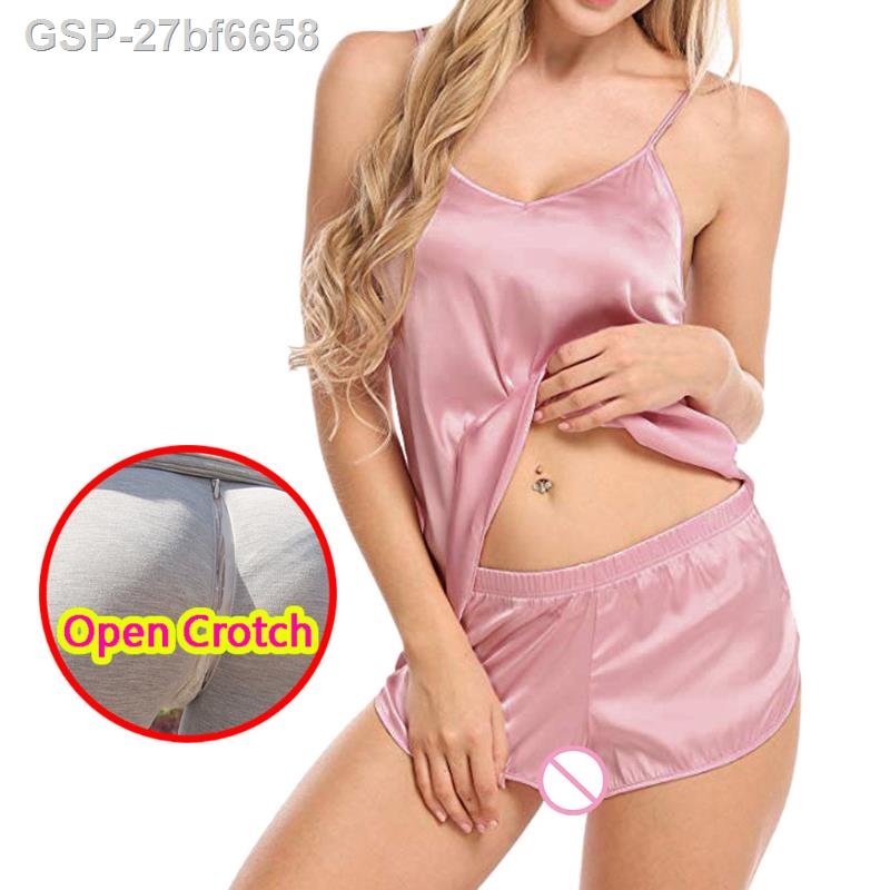 ● 27bf6658 mulher sexy virilha aberta calças Ver através Bộ đồ lót v-cổ sem mangas oculto crotchless terno ngủ erótico