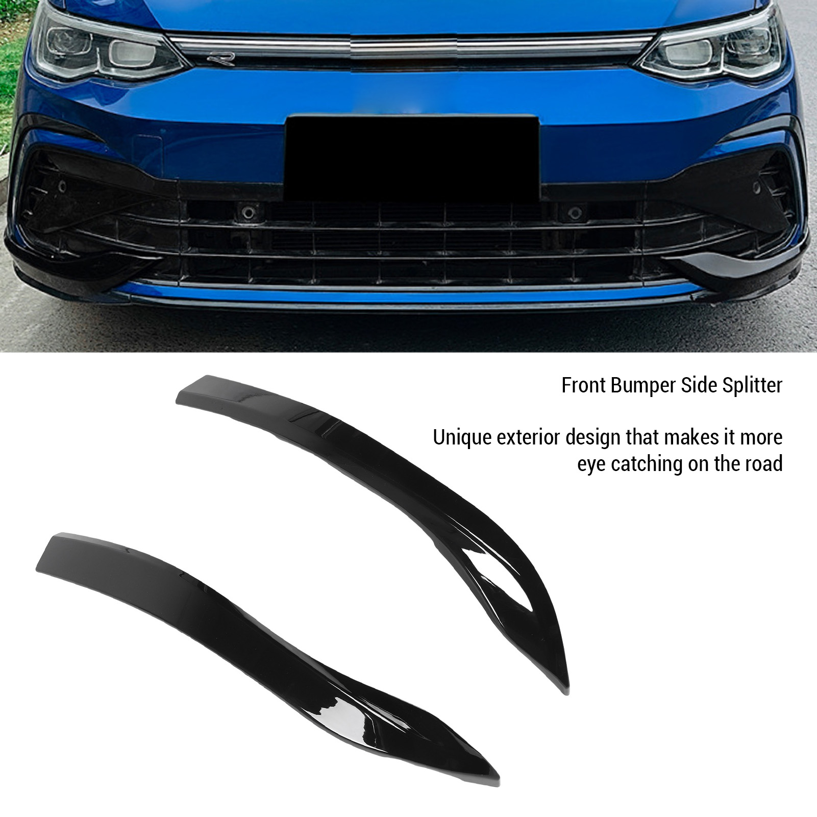 2 cái thanh cản trước Side Splitter Trái phải CS phong cách thể thao nhìn thay thế cho MK8 2020-2024 để tăng sự ổn định (Phong cách Sợi Các Bon)