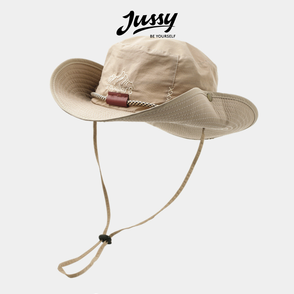Mũ bucket vành tròn mũ camping vải dù trượt nước jb10 jussy official nón vành tròn có dây quai nón có lớp lót