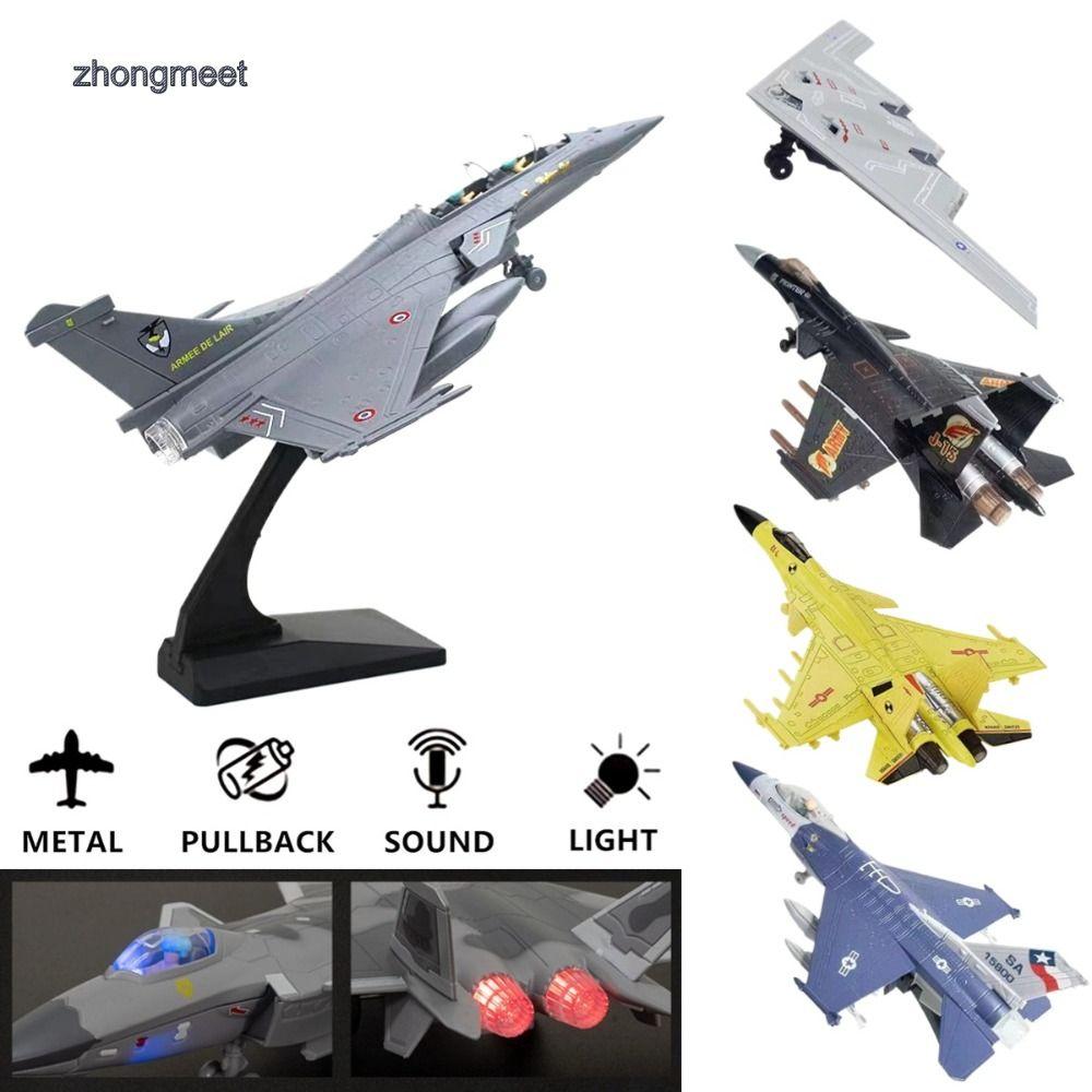 ZHONGMEET Đúc khuôn Đồ chơi máy bay chiến đấu Với âm thanh nhẹ Kéo lùi  đi Mô hình máy bay aviao Đồ trang trí bánh Mô phỏng Đồ chơi máy bay phản lực Quà Tặng bé trai