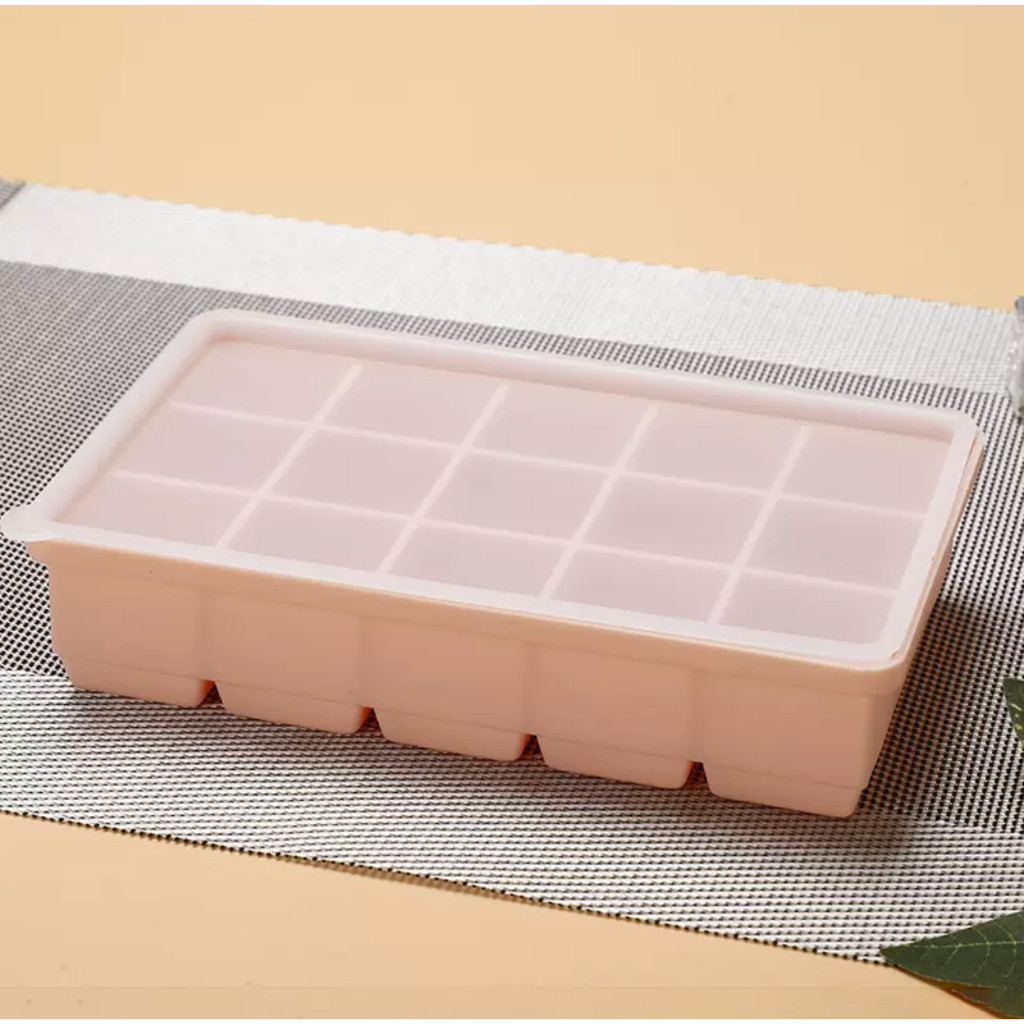 15 Grids Reusable Silicone Ice Cube Mold Food Storage Container Puree Maker Mould
