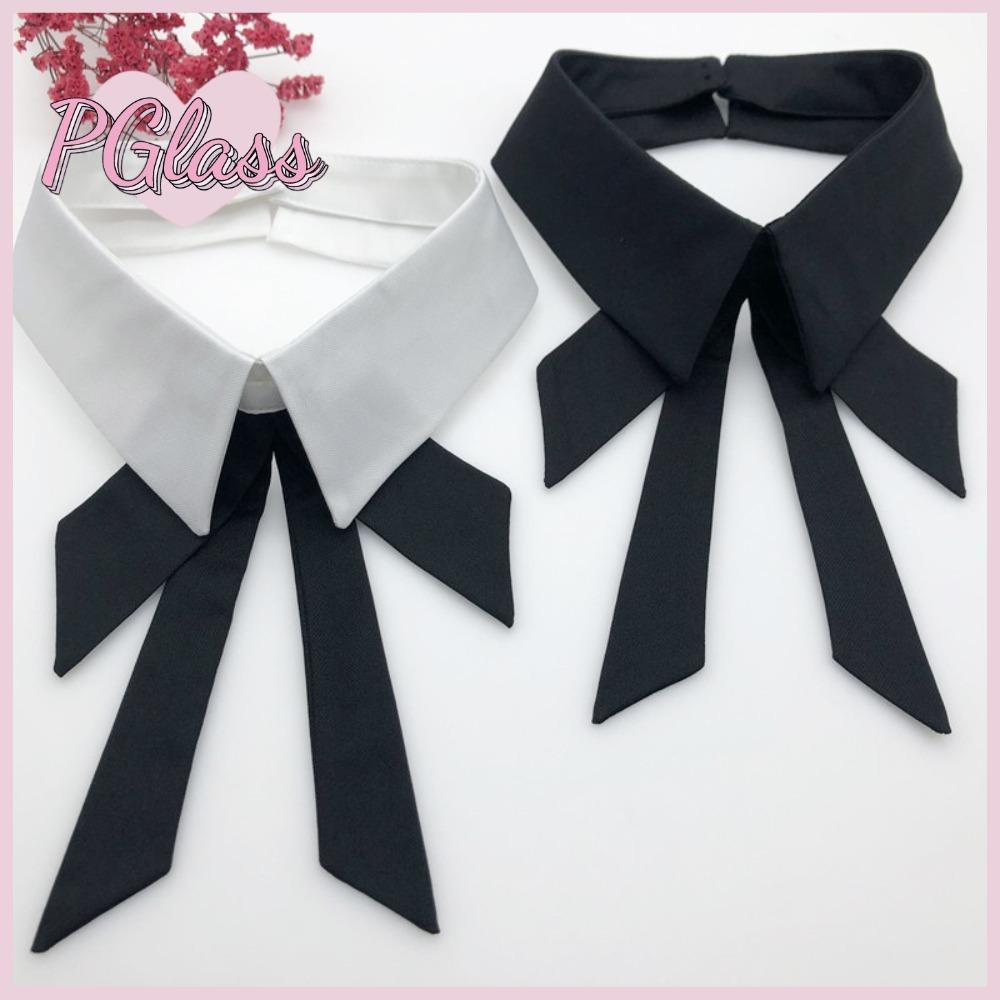 PETIGLASS Dacron Cổ áo giả Nơ Áo cánh màu trơn cổ điển Có thể tháo rời Cổ áo sơ mi